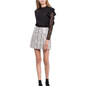 After Market Skirt Snake Print Mini Zip Front Faux Leather